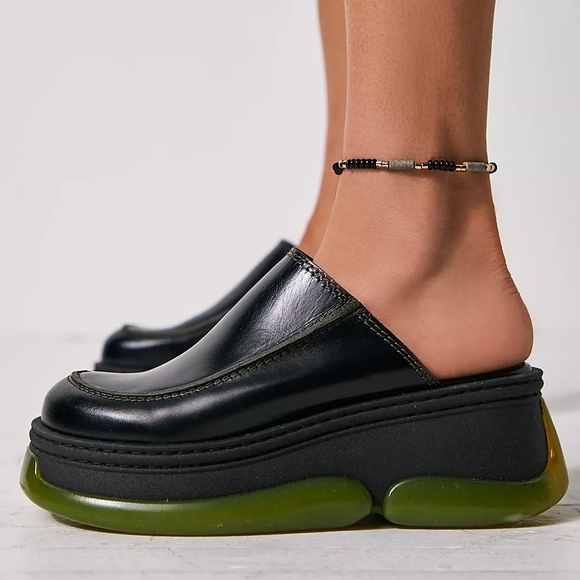 Miista Black and Green Mules - Picture 2 of 8